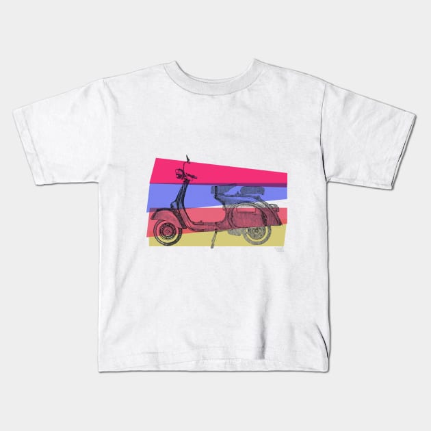 Scooter fifties style Kids T-Shirt by AaaahEeeekStudio